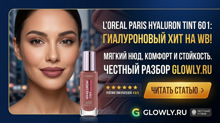 Тинт L'Oreal Hyaluron Tint 601 Worth It: разбор состава и отзыв Glowly